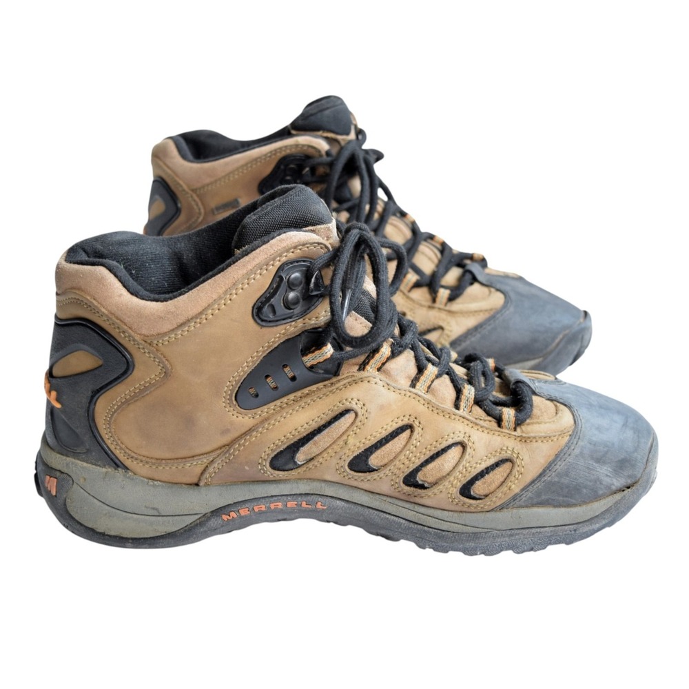 Merrell Reflex Mens Mid Hiking Boots Brown Smoke Tan Waterproof Shoes Size 11.5 - Picture 7 of 12